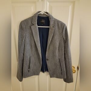 PRICE DROPPED! The Limited - Navy and White Herringbone Blazer